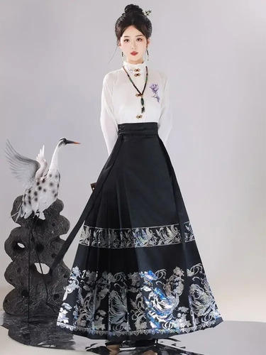 Falda Hanfu Con Forma De Caballo, Camisa, Vestido Bordado Pa