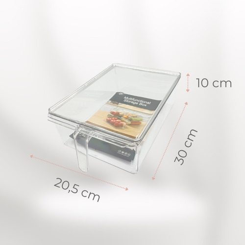 Imagen 2 de 10 de Organizador De Refrigerador Con Tapa Y Mango L
