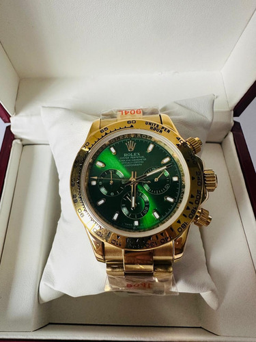 Bonito Reloj Rolex De Caballero Dorado Dorado Verde (Usado)