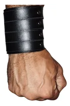 Comprar Bracelete Pulseira 4 Fivelas Couro Preto Rock Metal Unissex