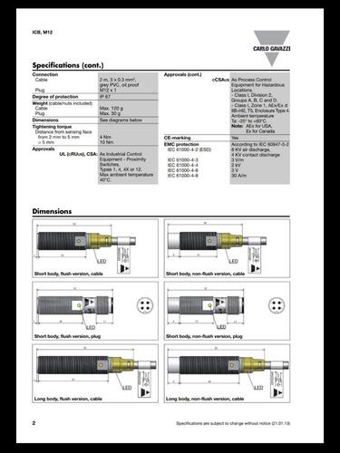 Inductive Proximity Sensor Icb12sf04po
