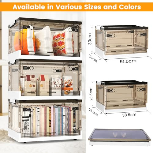 Contenedor Almacenamiento Plegable 50 Cuartos Tapa Ruedas Or
