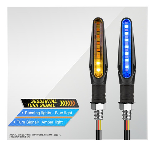 Intermitente Bicolor De 15 Led Con Luz De Conducción De Moto
