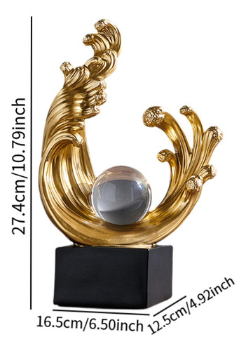 Escultura De Arte Moderno, Figura Dorada, Obra De Estilo A