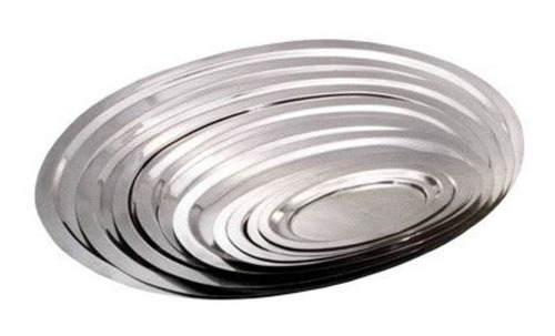  Platina Fuente Oval Playa Acero Inoxidable 38cm - Jb Bazar