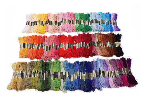 200 Madejas De Bordado De Punto De Cruz De Algodón Multicolo