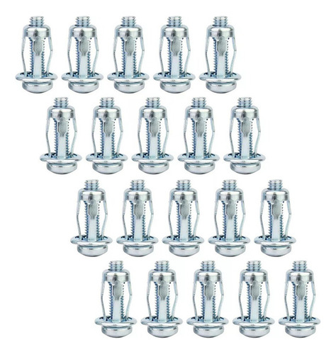 20 Piezas Parafuso Com Porca Ferro Âncoras Ferramenta,4x20mm