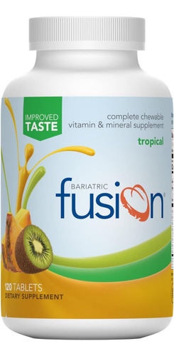 Bariatric Fusion Multivitamínico Vitamina A Tropical Bariátrico 120 Tabletas Frasco Sabor Tropical