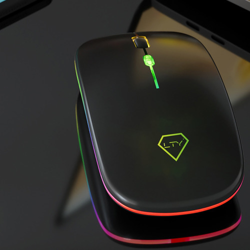 Mouse De Juego Inalámbrico Recargable Lty Lm-5 Luz Mouse A2 Color Blanco