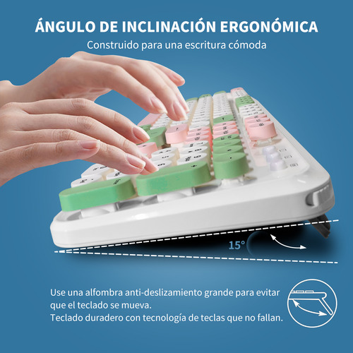 Kit De Teclado Y Ratón Inalámbricos Ergonómicos
