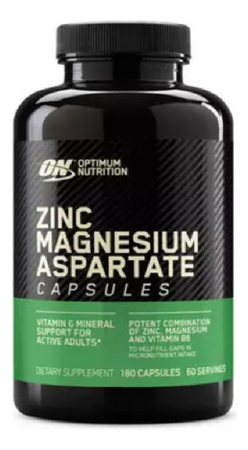 Suplemento en cápsula Optimum Nutrition  Zinc Magnesium Aspartate magnesio en pote 90 un