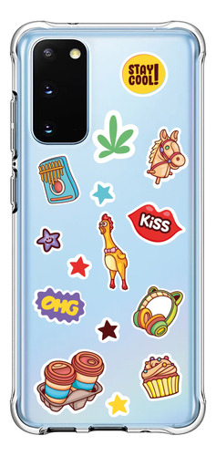 Funda Transparente Reforzada Sticker Art Para Todos Samsung