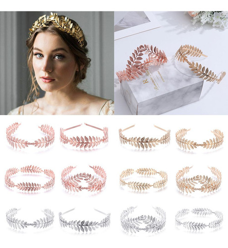 Diademas Con Forma De Corona De Pelo Para Novia, Hojas, Pein