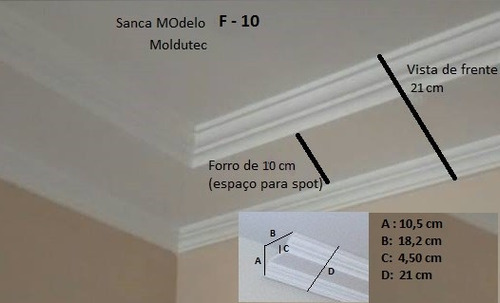 Imagem 5 de 9 de Sanca Rebaixada De Isopor P/ Por Spot Mod. F-10- 4 Metros L