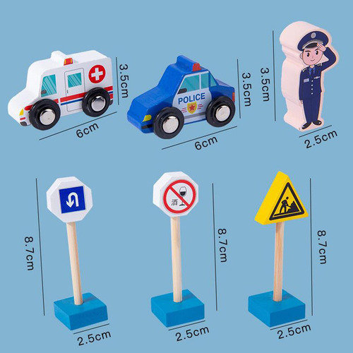 Juguete De Señales De Tráfico De Madera Para 33 Piezas