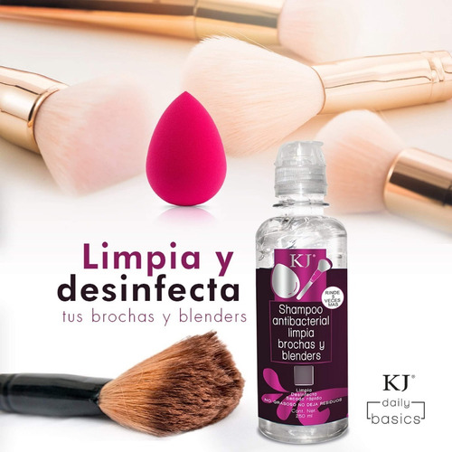 Shampoo Antibacterial Jabón Limpia Brochas Y Blender Kj