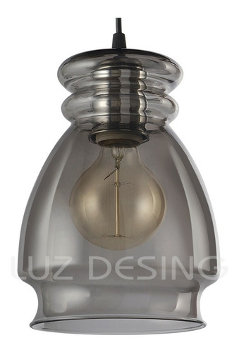 Colgante 1 Luz Vidrio Fume Antique Moderno Cuotas E-27
