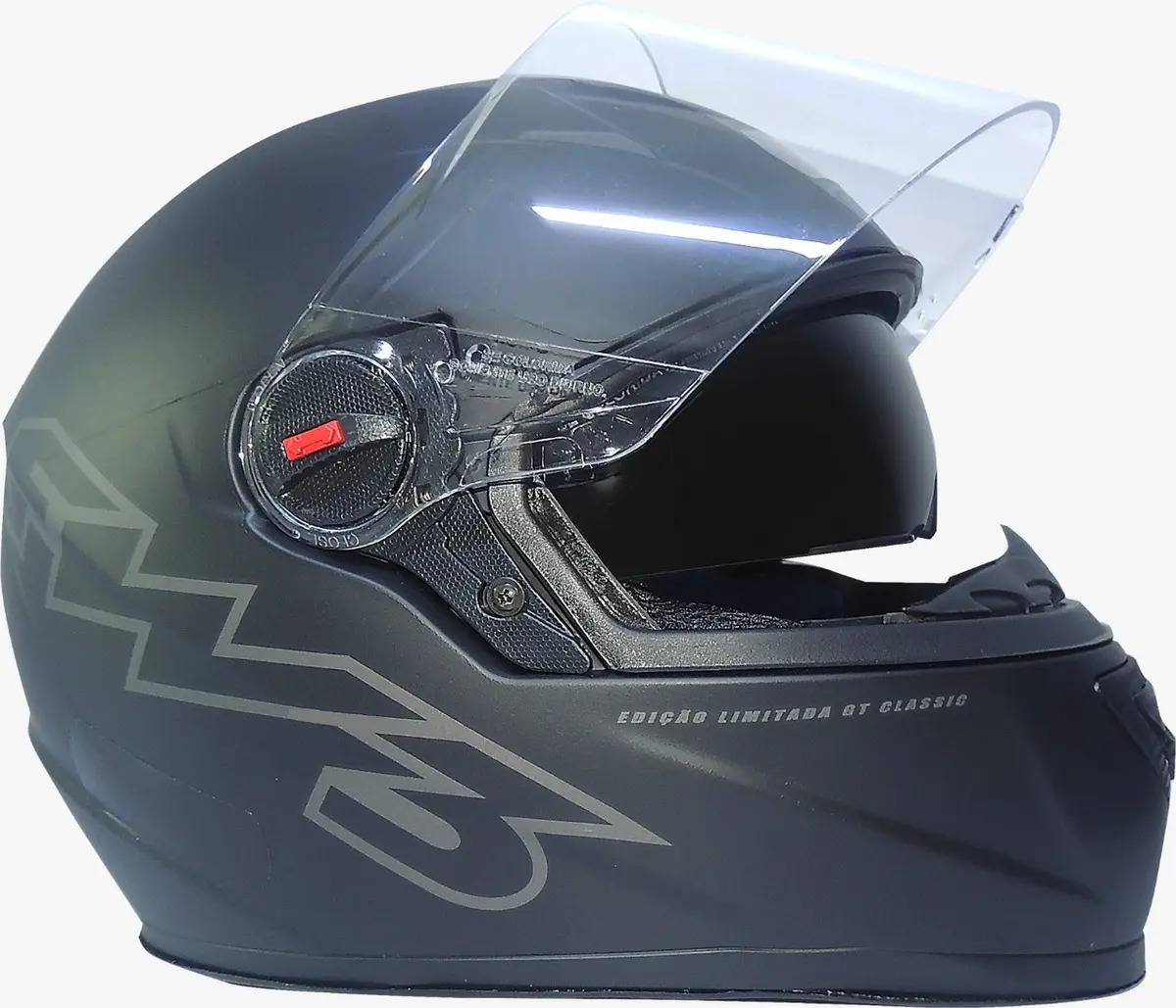 Capacete Moto Fw3 Gtx Classic Fosco Óculos Interno Fumê 60 Cor Preto