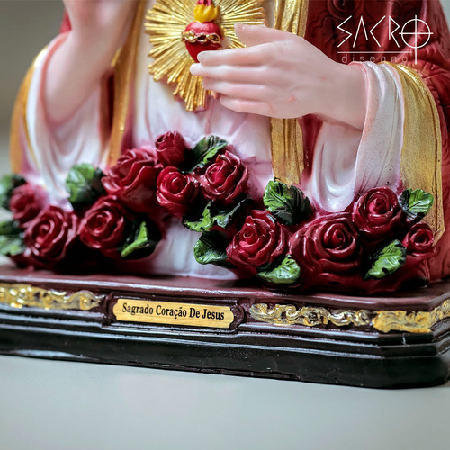 Imagem Busto Sagrado Coração De Jesus 25cm Resina