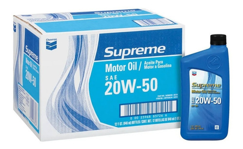 Chevron Sae 20w 50 Supreme Caja 12 Pz/ 946 Ml Msi