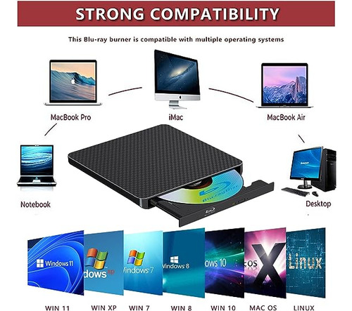 Unidad Blu Ray Externa Reproductor De Dvd/bd Lectura/escritu