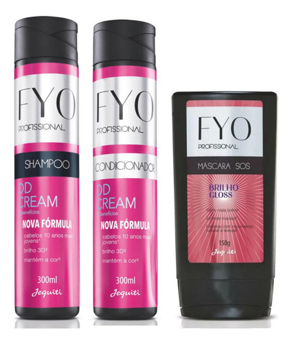 Shampoo E Condicionador Fyo Dd Cream+ Máscara Brilho Jequiti