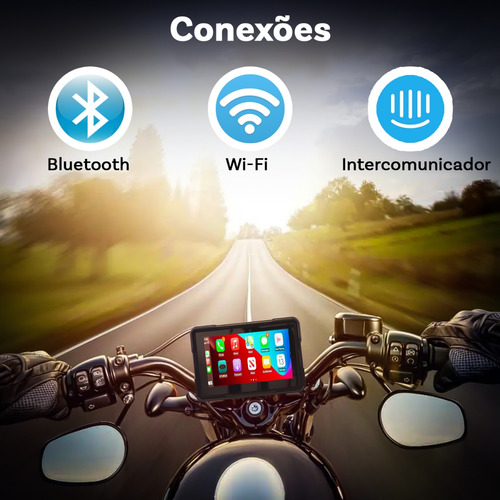 Central Multimidia Moto Dvr 5 Polegadas Ip67 Espelhamento Android Auto Apple Carplay Universal Kit Camera De Re Entrada Micro Sd