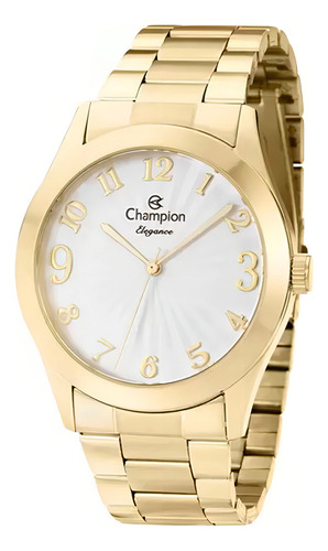 Relógio Champion Feminino Dourado Todos Os Números Original