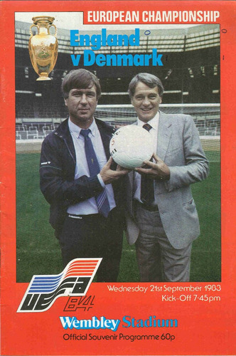 Programa Oficial Inglaterra X Dinamarca 1983 Coleção Futebol