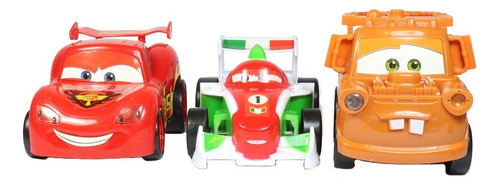 3 Coches Fricción Cars Rayo Mcqueen, Mate , Francesco Personaje Rayo , Mate , Francesco