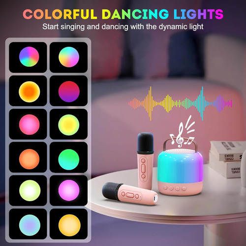 Máquina De Karaoke Portátil Para Niños Y Adultos Con Luces L