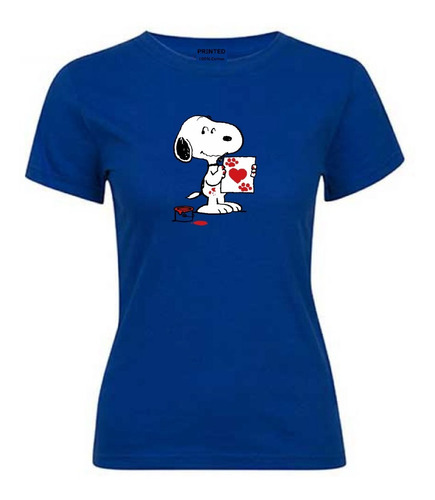 Polera Mujer Estampado Snoopy Pintando