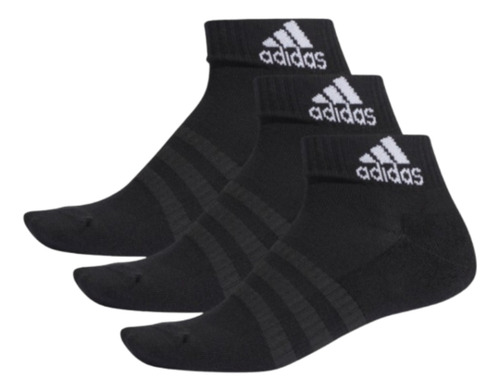 Medias Cortas Adidas Pack X3 Negro Lisa 39-42
