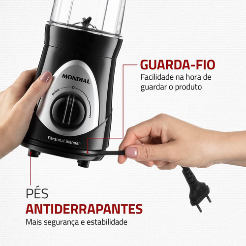 Liquidificador Mondial Dg-01 300w 2 Copos 127v Preto