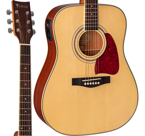 Violao Eletrico Eagle Ch888 Stnt Folk Aco Natural Acetinado