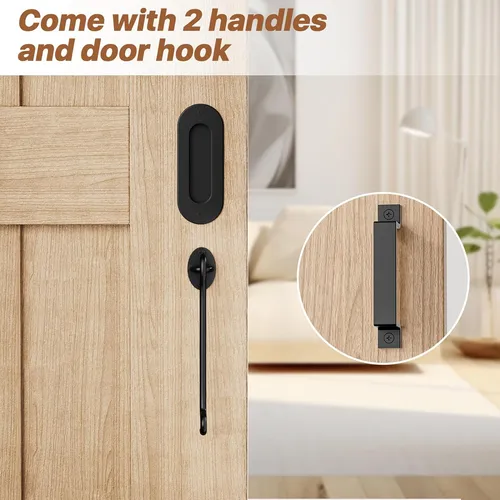 Kit De Herrajes Puerta Corrediza De Granero De 8ft, Res...