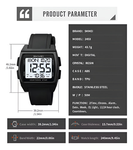 Reloj Hombre Mujer Skmei 2453 Digital 4variedades Sumergible