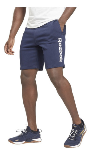 Short Reebok Hombre Casual Deportivo Azul Identity Fleece