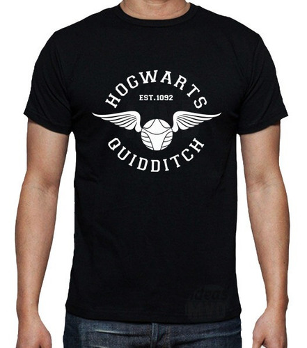 Remera Harry Potter Hogwarts Quidditch (negra) Ideas Mvd