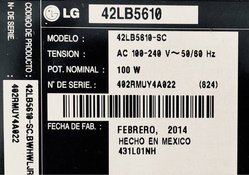 Tv LG 42lb5610 En Desarme