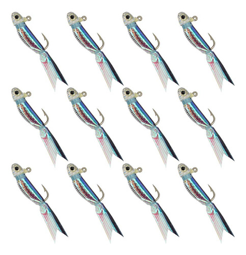 Silverside Minnow Crappie Jig 12pcs Color Negro Yzd