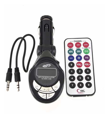 Imagen 1 de 7 de Transmisor Fm Inalambrico Con Control Mp3 Usb Sd Aux 3.5 Mm