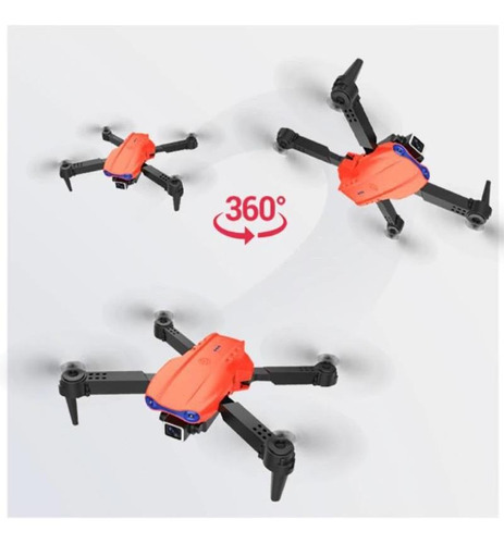 Drone K3 Wifi Fpv 4k Quadcopter Laranja Dobrável Com Voo 360