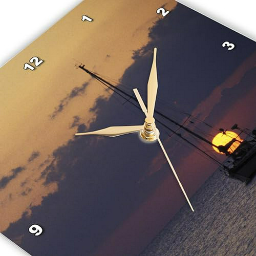 Reloj De Pared 3drose Barco Al Atardecer Cuba Pulgadas