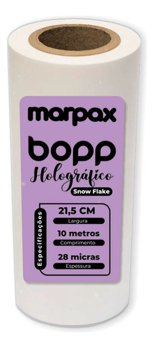 Bopp Holográfico Snow Flake Laminação 21,5cmx10m Marpax 1uni