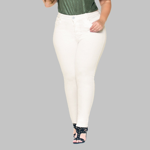 Jean Colombiano Blanco Marfil Plus Size(talla Grande)- P2416