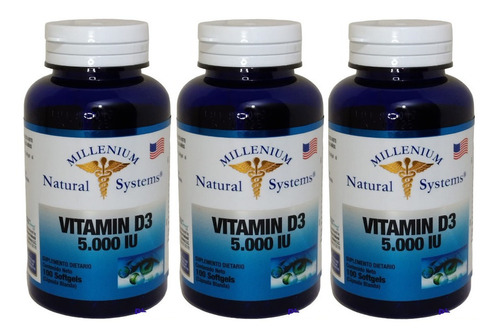 X3  Vitamina D3 5000 Iu X 100 - Unidad a $1020