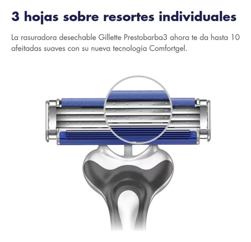 Máquina Afeitar Prestobarba3 Extra Suave (2 Un.) - Gillette