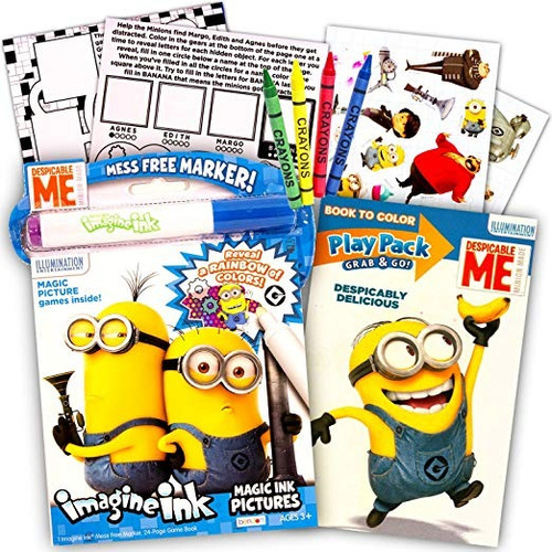 Me Despreciable Minions Libro Mágico Y Tinta Set De Juegos (