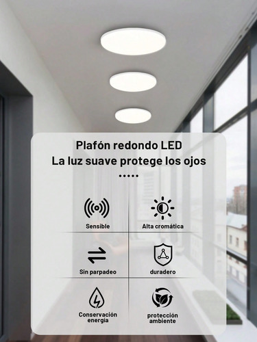 Lámpara De Sobreponer Redonda 20w Luz Blanca 6500k